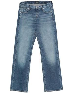 Seven7 Low-Rise Straight-Leg Jeans - Blue