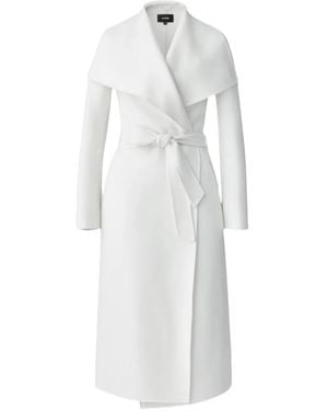 Mackage Shawl-Collar Belted Coat - White