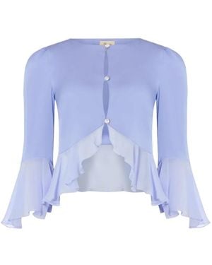 Temperley London Chaqueta Leilani Con Volantes - Azul