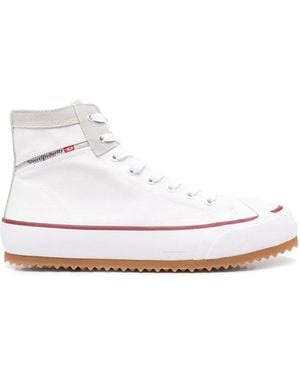 DIESEL Side Logo-Print Detail Trainers - White