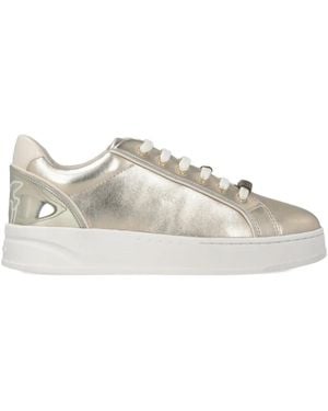 Pinko Logo Lace-Up Trainers - Metallic