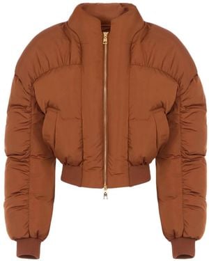 Elisabetta Franchi Down Jacket - Brown