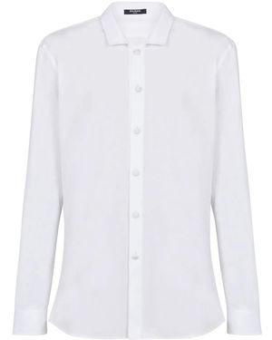 Balmain Satin-button Shirt - White