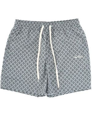 Les Deux Patterned Sea Swim Shorts - Blue