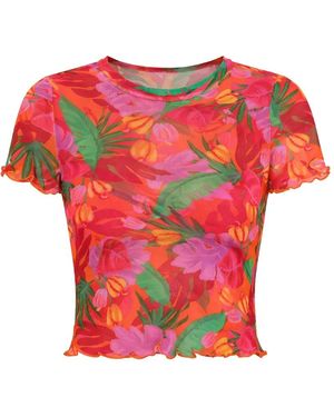 Banana Moon Javari Alameatul Oberteil mit Blumen-Print - Rot