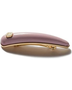 Miu Miu Haarspange Aus Leder - Braun