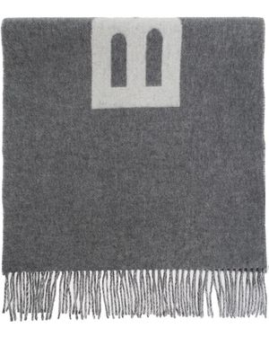 Bally Logo Fringed Scarf - Grey