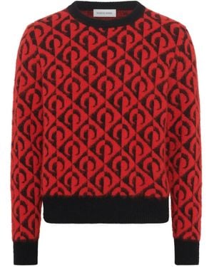 Marine Serre Crew Neck Sweater - Red