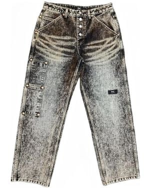 THUG CLUB Iron Faded Jeans - Gray
