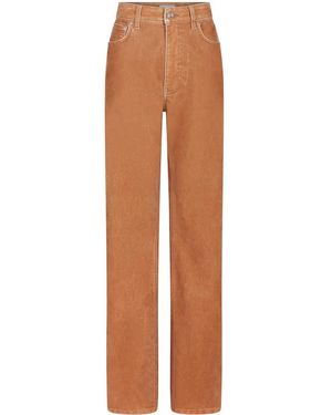 Rabanne コントラストステッチ ストレートパンツ - ブラウン