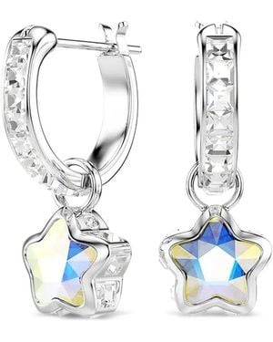 Swarovski Star-Pendant Hoop Earrings - Blue