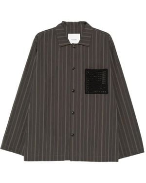 Nanushka Camicia Jelmer A Righe - Nero