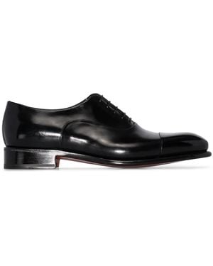 Santoni Classic Leather Oxford Shoes - Black