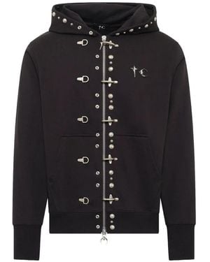 THUG CLUB Zip-Up Hoodie in Grey for Men | Lyst UK