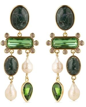 Mignonne Gavigan Stone-Embellished Drop Earrings - Green