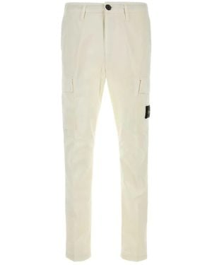 Stone Island Pantaloni Cargo Con Applicazione Compass - Neutro