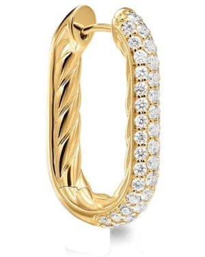 David Yurman Dy Madison Smooth Diamond Hoop Earrings - Metallic
