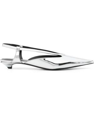 Proenza Schouler Point 20Mm Faux-Leather Slingback Court Shoes - White