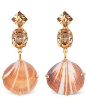 Jennifer Behr Uriel Crystal-Embellished Shell Earrings - Pink