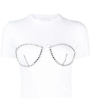 Area Crystal Bustier Cup T-shirt - White