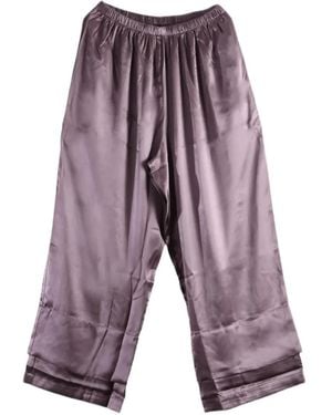 Baserange Pantalon Pama En Soie À Taille Haute - Purple