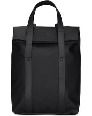 Rains Mini 2 Way Top-Handle Tote Backpack - Black