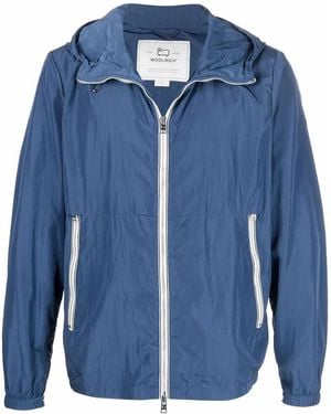 Woolrich Zip-Through Hooded Windbreaker Jacket - Blue