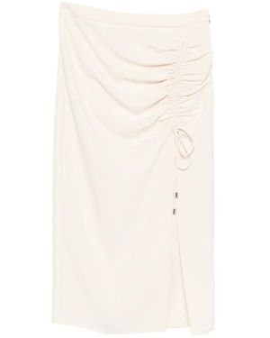 Patrizia Pepe Drawstring-Detail Midi Skirt - White