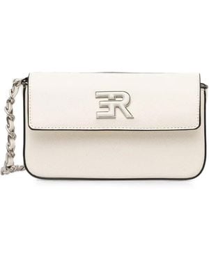 ERMANNO FIRENZE Logo-Plaque Chain-Strap Shoulder Bag - Natural