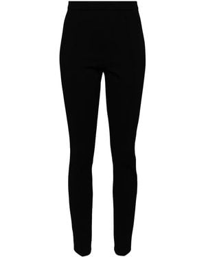 Moncler Fitted Stretch Trousers With Zipper - Black