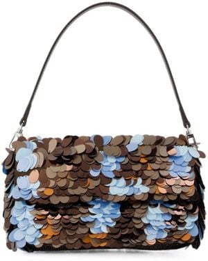 STAUD Timmy Sequin-Embellished Shoulder Bag - Metallic