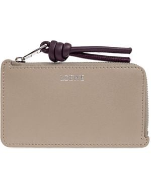 Loewe Zip-Fastening Knot-Detail Card Holder - Grey