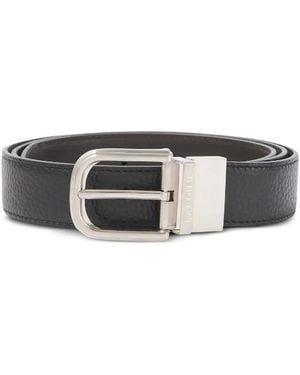 Lardini Grained-Leather Belt - Gray
