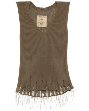 Uma Wang Frayed Vest - Green