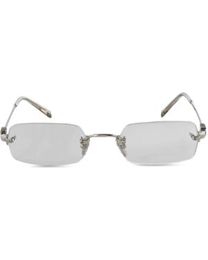 Miu Miu Rimless Rectangle-Frame Sunglasses - White