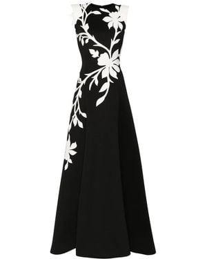 Saiid Kobeisy Floral-Embroidered Sleeveless Gown - Black