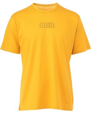 MM6 by Maison Martin Margiela Logo-Number-Printed T-Shirt - Yellow