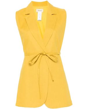 ViCOLO Belted Sleeveless Gilet - Yellow