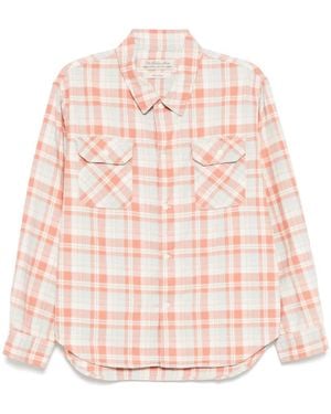Remi Relief Rayon Twill-Check Shirt - Pink