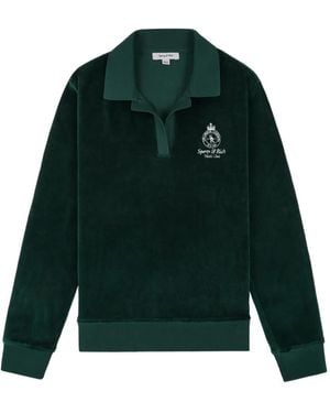 Sporty & Rich Collared Long-Sleeve Jumper - Green