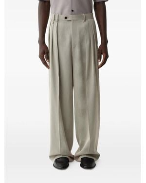 Calvin Klein Pinstripe-Pattern Pleated Trousers - Natural