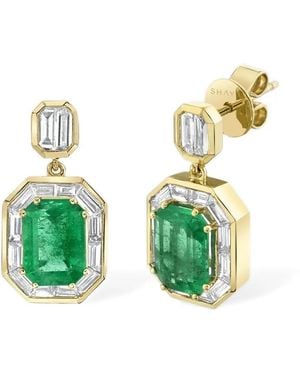 SHAY Emerald And Diamond Drop Earrings - Green