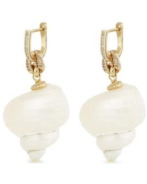 Gas Bijoux Orecchini Pendenti A Conchiglia - Bianco