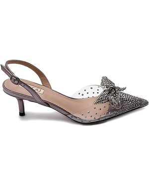 Nicoli 50Mm Trudi Crystal-Embellished Bow Pumps - Gray