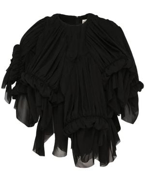 Comme des Garçons Ruched Voluminous Blouse - Black