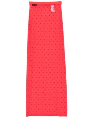 Marine Serre Moon Plumetis Mesh Skirt - Red