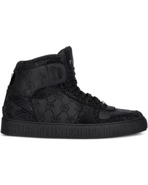 Philipp Plein Carson Monogram Trainers - Black