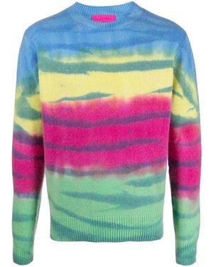 The Elder Statesman Gestreifter Kaschmirpullover - Pink