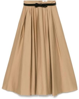 Elisabetta Franchi ベルテッド スカート - ナチュラル