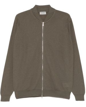 John Smedley Cárdigan con cremallera - Marrón